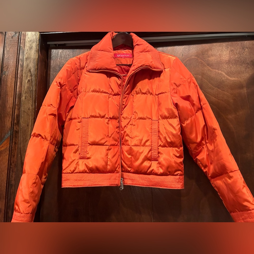 Anne Klein bright orange ski coat